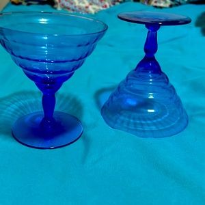 Vintage blue glass glasses